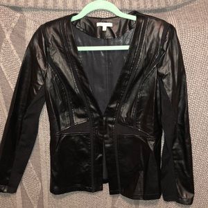 Pleather Jacket with Lace Detail